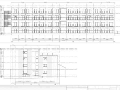学校宿舍楼建筑平立剖图纸cad施工图