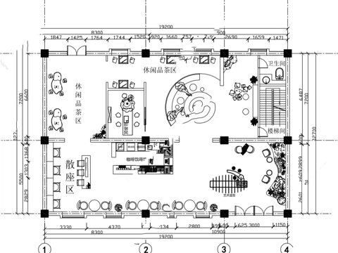 最新全套 咖啡店 施工图合集cad施工图
