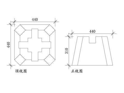  混凝土墩块 混凝土预制块 混凝土基座 混凝土支墩 混凝土垫块cad施工图 