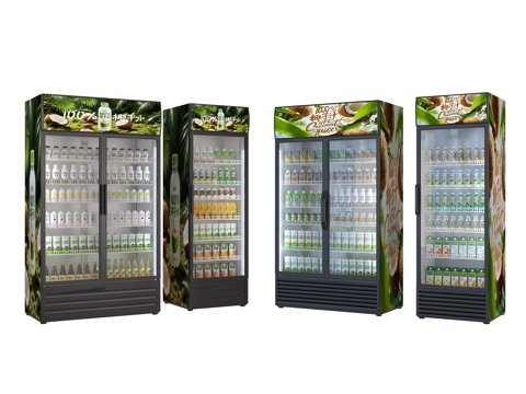 饮料柜 冷饮柜 啤酒饮料矿泉水 冷藏柜 保鲜柜 冰柜 冷柜su模型