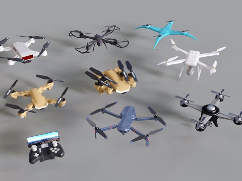 现代无人机 航拍无人机su模型