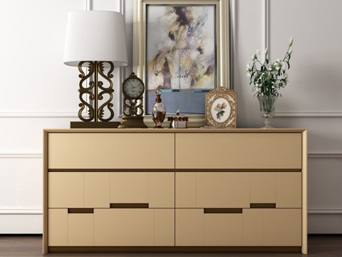  现代装饰柜边柜饰品模型3d模型 