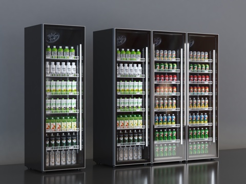 饮料柜 冷饮柜  啤酒饮料矿泉水 冷藏柜 保鲜柜 冰柜 冷柜su模型