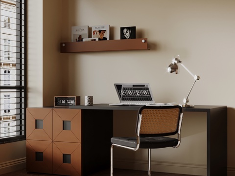 中古风书桌椅 梳妆台su模型