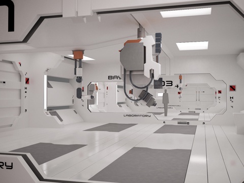  工厂实验室 科幻场景 车间 机房 仪器 器材设备3d模型 