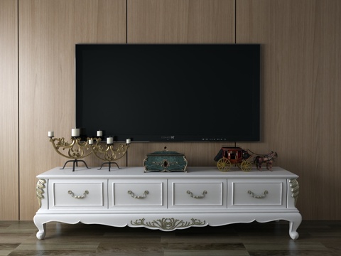  欧式古典电视柜 电视墙3d模型 