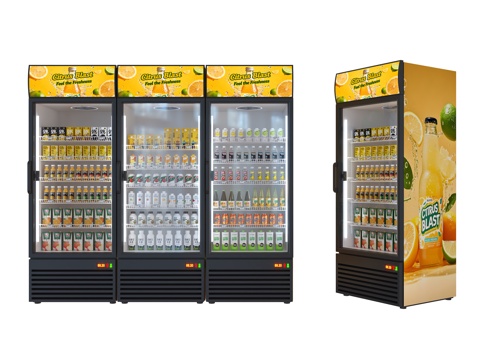 饮料柜 冷饮柜  啤酒饮料矿泉水 冷藏柜 保鲜柜 冰柜 冷柜su模型