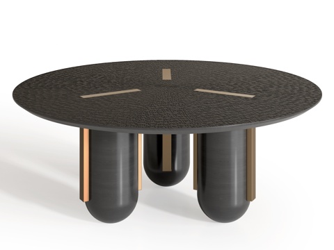 现代圆形餐桌su模型