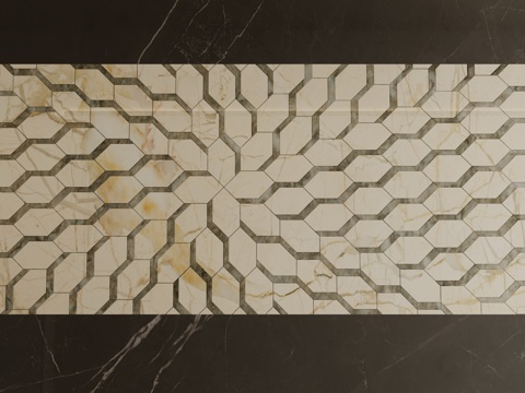  现代地面拼花3d模型 