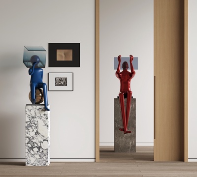 现代人形雕塑 创意雕塑su模型