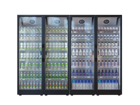 饮料柜 冷饮柜 啤酒饮料矿泉水 冷藏柜 保鲜柜 冰柜 冷柜su模型