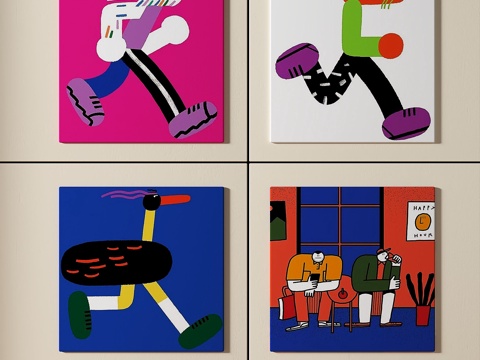 现代，简约，抽象，装饰画免费3d模型