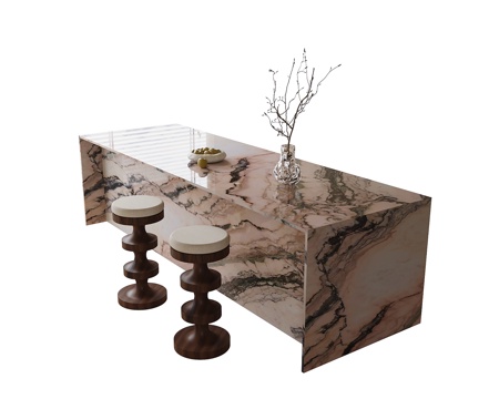 现代吧台吧椅su模型