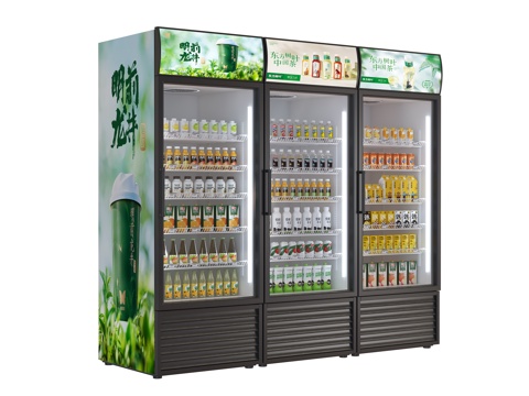 饮料柜 冷饮柜  啤酒饮料矿泉水 冷藏柜 保鲜柜 冰柜 冷柜su模型