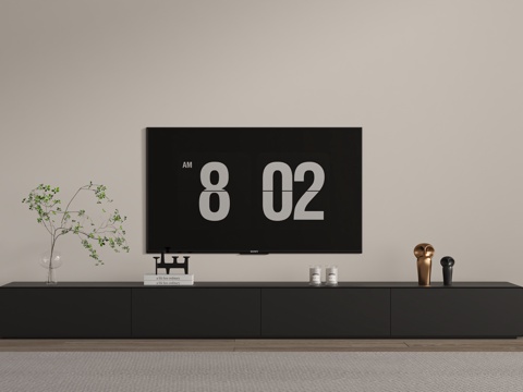 现代极简电视柜su模型