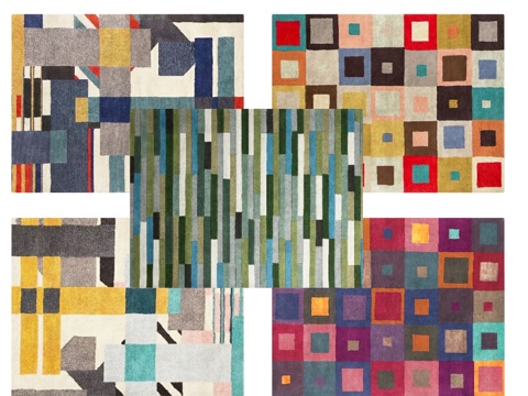 现代中古风地毯su模型