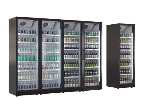 饮料柜 冷饮柜 啤酒饮料矿泉水 冷藏柜 保鲜柜 冰柜 冷柜su模型