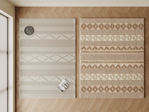 意式简约地毯 方形地毯 布艺地毯 客厅地毯 侘寂地毯su模型