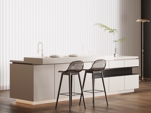 现代简约岛台 吧台su模型