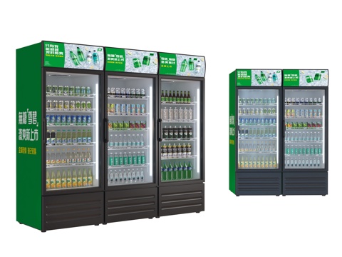 饮料柜 冷饮柜 啤酒饮料矿泉水 冷藏柜 保鲜柜 冰柜 冷柜su模型