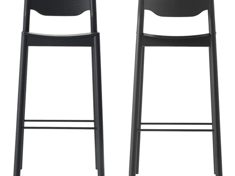 木质吧台椅su模型