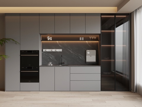  现代简约酒柜 餐边柜3d模型 