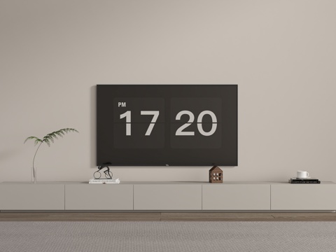 现代极简电视柜su模型