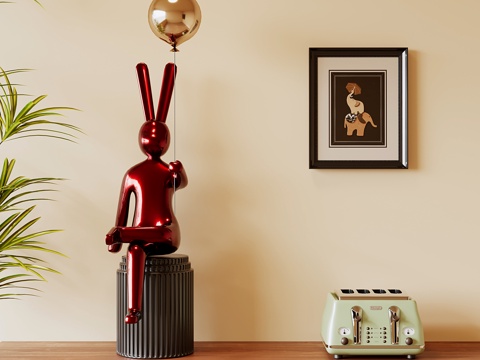 现代卡通雕塑 动物雕塑 兔子雕塑su模型