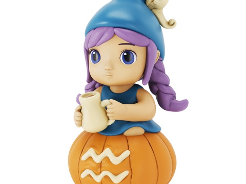  现代卡通风格潮玩摆件玩偶3d模型 