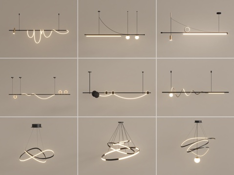 现代吊灯组合su模型