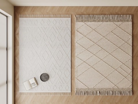 意式简约地毯 方形地毯 布艺地毯 客厅地毯 侘寂地毯su模型