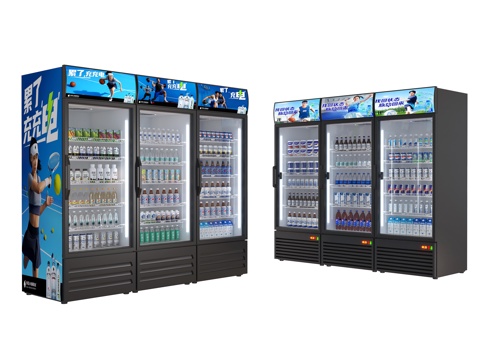 饮料柜 冷饮柜 啤酒饮料矿泉水 冷藏柜 保鲜柜 冰柜 冷柜su模型