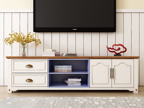  简欧电视柜饰品模型3d模型 