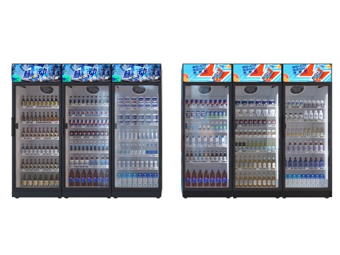 饮料柜 冷饮柜 啤酒饮料矿泉水 冷藏柜 保鲜柜 冰柜 冷柜su模型