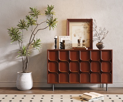 法式复古玄关柜 边柜 收纳储物柜 斗柜su模型