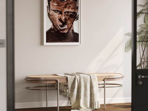  侘寂风长凳 换鞋凳3d模型 