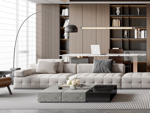  现代简约沙发茶几组合 休闲椅 客厅沙发  茶几 沙发茶几3d模型 