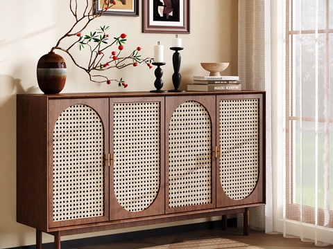 中古侘寂玄关柜 边柜 餐边柜 收纳储物柜 斗柜su模型