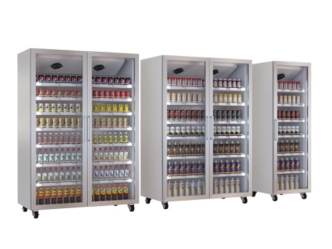 饮料柜 冷饮柜 啤酒饮料矿泉水 冷藏柜 保鲜柜 冰柜 冷柜su模型