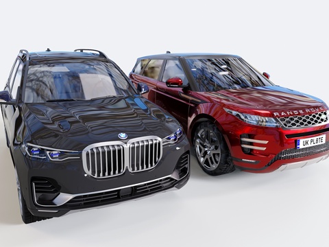 现代越野车 SUV 路虎 宝马su模型