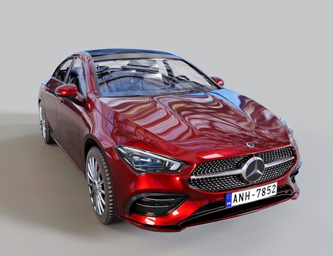 现代汽车 红色轿车 奔驰su模型