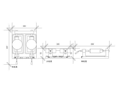 双头华夫饼机 双盘华夫饼炉 双面华夫饼机 双槽华夫饼机cad施工图