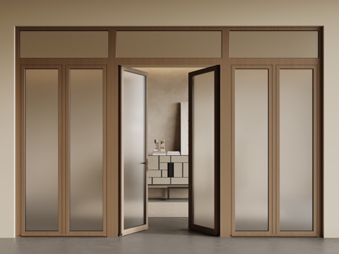  现代玻璃推拉门 长虹玻璃门 玻璃移门 折叠门3d模型 