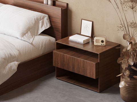 中古风床头柜su模型