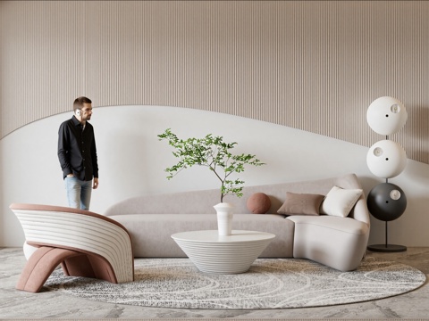 现代沙发组合su模型