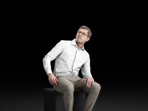  现代人物 三维人物 写字楼办公男士组合3d模型 