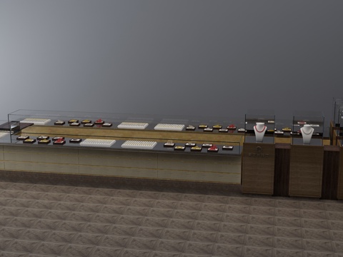  中式展柜 珠宝柜3d模型 