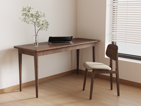  现代中古书桌椅su模型 