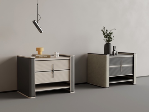 现代意式床头柜su模型