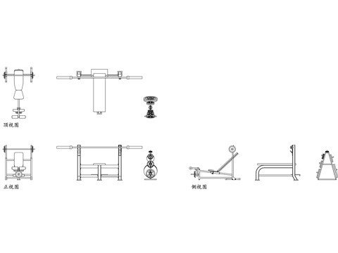 健身举重凳 举重训练凳 健身卧推凳 力量训练凳 多功能举重凳cad施工图